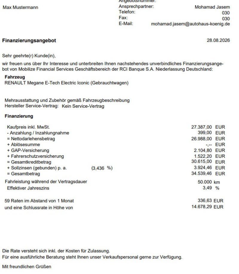 Fahrzeugabbildung Megane 220 Bild 18 von 18